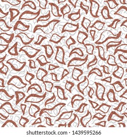 Abstract seamless vector pattern. Terracotta and grey colors. Animal hand draw texture. Trendy print background for fabric, textile, design, advertising banner. Leopard skin texture. Africa