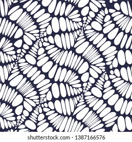 Abstract seamless vector pattern texture. Leaves, Cracks, graphic. Isolated background. Monochromatic. Black and white