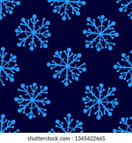 Abstract seamless vector pattern. Textured decorative background with lacy snowflakes.