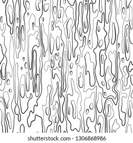 Abstract seamless vector pattern. Tree bark. Black and white. Simple