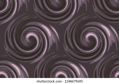 Abstract seamless vector pattern of vortexes. Isolated from the background. Brown tones 
