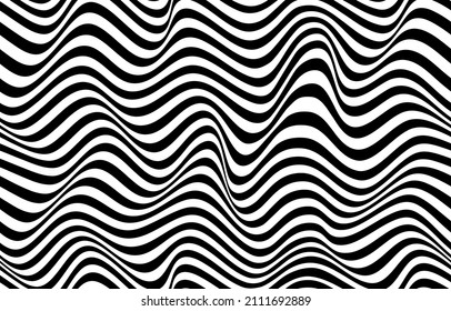 Abstract seamless vector pattern. Waves. Lines. Distorted. Isolated