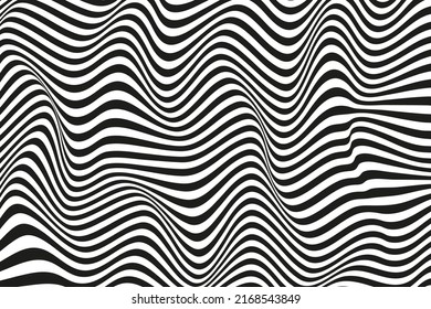 Abstract seamless vector pattern. Waves. Lines. Distorted. Isolated