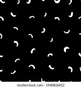 abstract seamless vector pattern white arches on black background