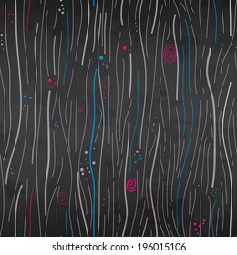 Abstract seamless vector pattern (wooden texture, topographic map, rain, wave)