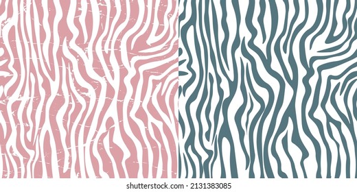 Abstract seamless vector pattern of zebra skin. Set Abstract print from the skin of wild animals. For print, web, home decor, fashion, surface, graphic design