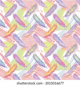 Abstract seamless vector sport pattern for girls, boys, clothes. Creative background with dots, geometric figures Funny wallpaper for textile and fabric. Fashion style. Colorful bright.