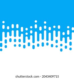 Abstract seamless vector transition of two colors. Rounded lines blended in. Pattern of white and light blue lines. Looks like dipping paint or rain. Vector illustration on light blue background