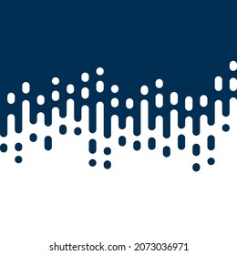 Abstract seamless vector transition of two colors. Rounded lines blended in. Pattern of white and dark blue lines. Looks like dipping paint or rain. Vector illustration on dark blue background