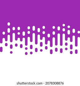 Abstract seamless vector transition of two colors. Rounded lines blended in. Pattern of white and purple lines. Looks like dipping paint or rain. Vector illustration on purple background
