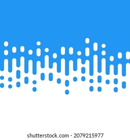 Abstract seamless vector transition of two colors. Rounded lines blended in. Pattern of white and blue lines. Looks like dipping paint or rain. Vector illustration on blue background