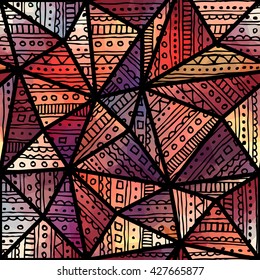 Abstract seamless vector tribal ethnic background pattern