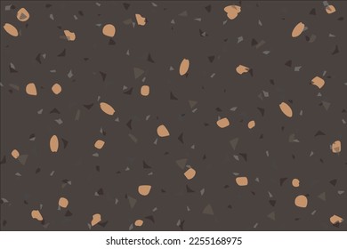Resumen de textura veneciana sin inconvenientes. Fondo del piso de mosaico gris. Diseño de Granito Marble Terrazzo. Patrón italiano de rock vectorial. Materiales de mosaico de color Terrazzo. Impresión irregular del interior del vidrio. Arte de piedra