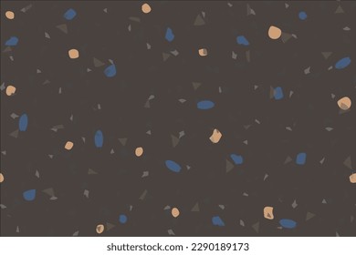 Abstract Seamless Venetian Texture. Gray Marble Floor Background. Mosaic Rock Granite Pattern. Terrazzo Color Marble Pattern. Vector Terrazzo Ceramic Design. Glass Abstract Irregular Print. Stone Art