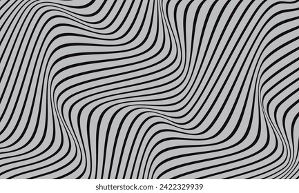 abstract seamless vertical black wave line pattern on grey.