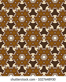 Abstract seamless vintage geometric pattern of brown, beige, and white shades