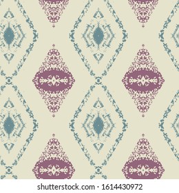 Abstract seamless vintage grunge background. Artistic retro folded stroke endless pattern. Creative aged grainy line texture. EPS10 vector, swatch included.