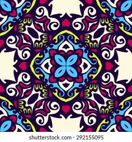 Abstract seamless vintage luxury ornamental vector pattern for fabric