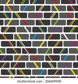 Abstract seamless vivid bricks background