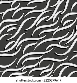 abstract seamless wallpaper with diagonal wavy lines. vector monochrome background image