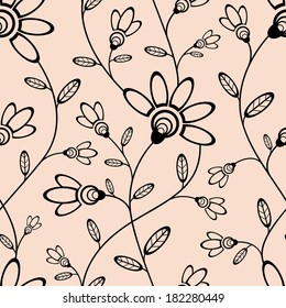 Abstract seamless wallpaper with flowers. Infinitely wallpaper, decoration for your design.