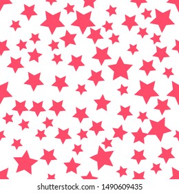 Abstract seamless wallpaper with stars pink and white background Texture Vector illustration  