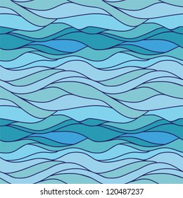 Abstract seamless water pattern. Vector background