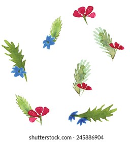 Abstract seamless watercolor floral background. 