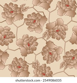 Abstractas diseño de fondo crema de patrón de manojo de flores de acuarela sin costuras