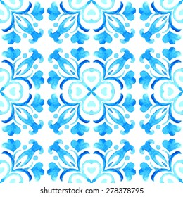Abstract seamless watercolor vector pattern for fabric. vintage luxury design tiles
