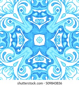 Abstract seamless watercolor vector pattern for fabric. vintage luxury design tiles