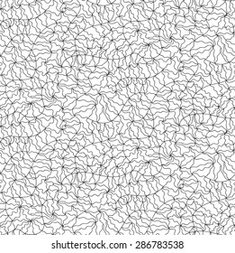 Abstract  seamless wave background of black doodle drawn lines