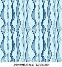 Abstract seamless wave pattern. Blue background. Vector illustration.