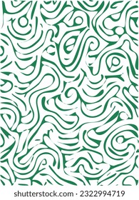 Abstract Seamless Wave Zebra Pattern Background, Colorful Green Wavy Stripe Texture Vector Illustration