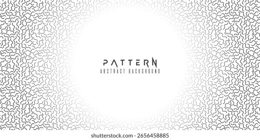 Abstractas patrón de línea ondulada sin fisuras fondo óptico blanco y negro. Ilustración vectorial