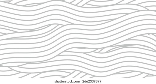 Abstract Seamless Wavy Line Pattern in Gray and White