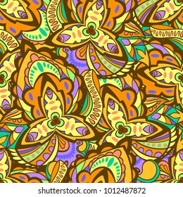 abstract seamless wavy pattern, floral ornament