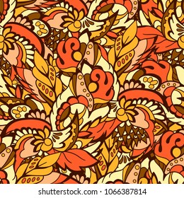 abstract seamless wavy pattern, floral ornament