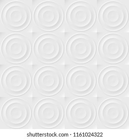 Abstract seamless white circles texture with 3d effect