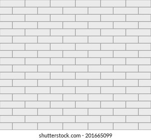 Abstract seamless white flat brick wall. Vector illustration