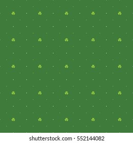 Abstract Seamless White and Green Shamrock Pattern - Saint Patrick's Day Card or Background Vector Design