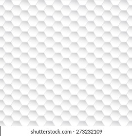 Abstract seamless white honeycomb vector texture.