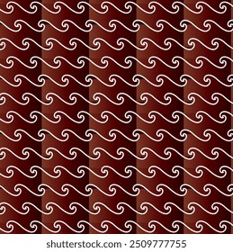 Abstract seamless White and Maroon wave pattern vector. Geometric swirl  ethnic oriental art pattern. Design for background, wallpaper, clothing, wrapping, fabric element and textile print . 