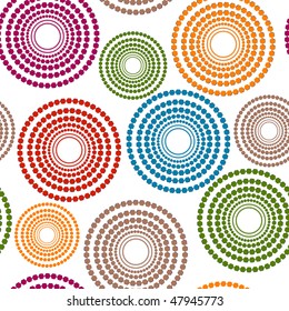 Abstract seamless white pattern with vivid hexagons (vector)