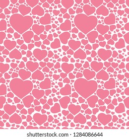 Resumen del patrón de corazones blancos y rosados impecables - Diseño de tarjetas de San Valentín o vectores de fondo
