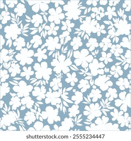 Abstract seamless wildflowers pattern. Abstract botanical floral pattern in small  flowers botany design. perfect for fabric,print design.