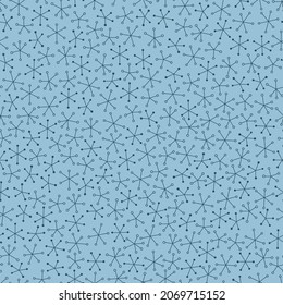 Abstract seamless winter pattern. Simple snowflake shape vector illustration. Scandinavian style surface print. Fabric design, wrapping paper, stationery
