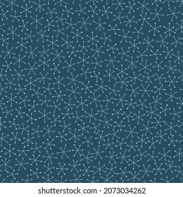 Abstract seamless winter pattern. Simple snowflake shape vector illustration. Scandinavian style surface print. Fabric design, wrapping paper, stationery