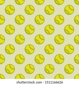 Abstract seamless yellow background with tennis balls