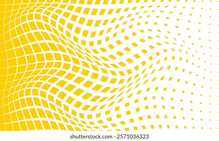 abstract seamless yellow big to small rectangle dot wave pattern suitable for background.